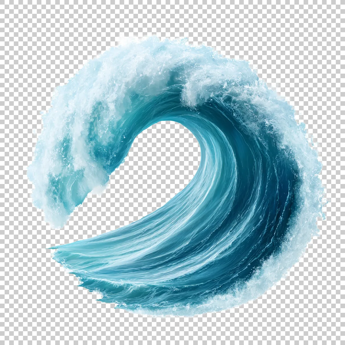 Stylized Ocean Wave Curling Into A Perfect Surf Barr 0 H transparent PNG