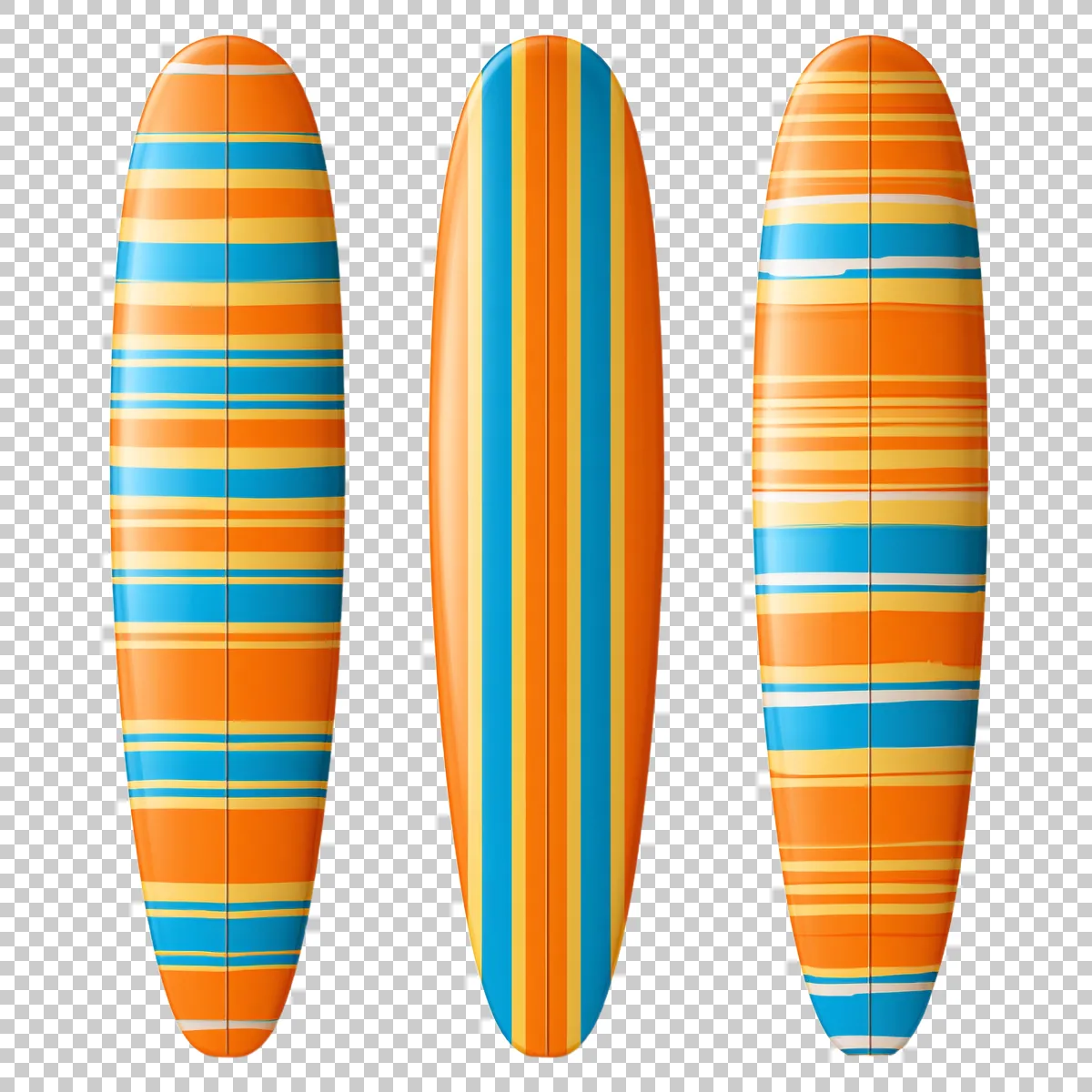 Three Surfboards Standing Vertically Together Retro 1 H transparent PNG
