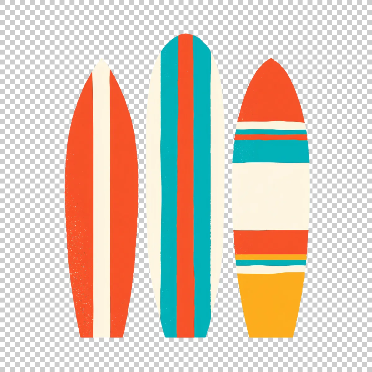 Three Surfboards Standing Vertically Together Retro 3 H transparent PNG